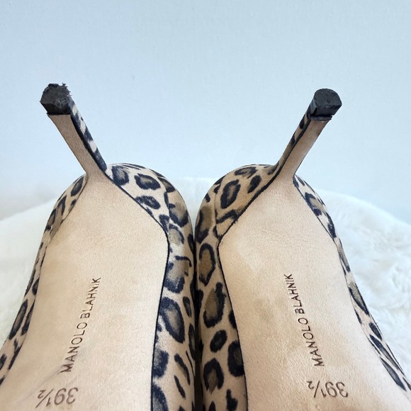 Manolo Blahnik BB 70 Leopard Suede Pump EU 39.5 US 8.5 Original Box Worn Once - Picture 6 of 8
